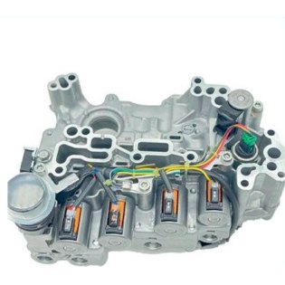 JF015E CVT valve body assembly with solenoids visible